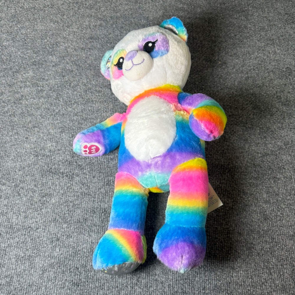 Build a Bear‎ Rainbow Panda Plush Stuffed Animal Toy BABW Colorful